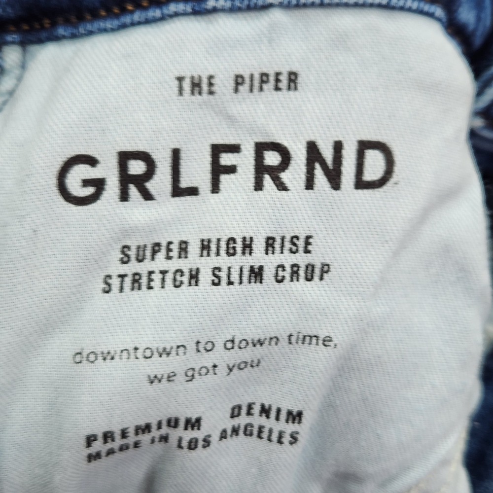 GRLFRND Jeans Womens‎ 24 Piper Super High Rise Stretch Slim Prospect Distressed - Picture 8 of 11
